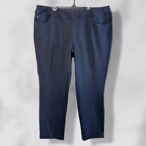 Belle by Kim Gravel Women’s Straight Leg Knit Black Pants / 28W